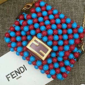 *RARE*Authentic FENDI Charm BicolorFendi Pico Baguette - Acrylic Pool+Barolo